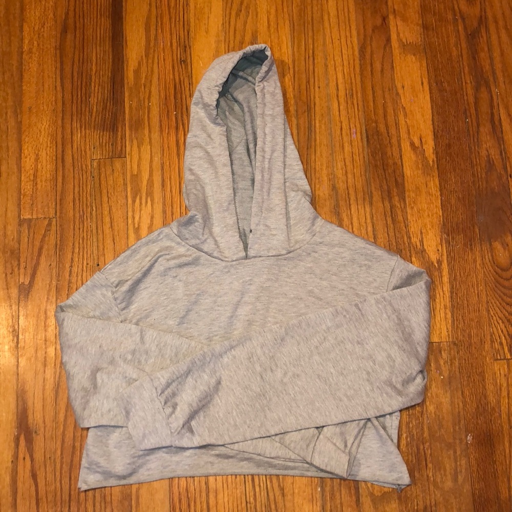 grey cropped hoodie